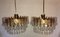 Waterfall Ceiling Lights in Gold-Plated with Crystal Drops from Palwa, Set of 2 1