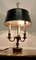 French Painted Toleware and Brass Triple Desk Lamp 6