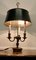 French Painted Toleware and Brass Triple Desk Lamp, Image 6