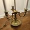 French Painted Toleware and Brass Triple Desk Lamp, Image 4