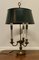 French Painted Toleware and Brass Triple Desk Lamp 1