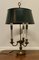 French Painted Toleware and Brass Triple Desk Lamp, Image 1