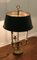 French Painted Toleware and Brass Triple Desk Lamp 2
