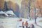 Artista escolar austriaco ingenuo, paisaje de invierno, principios del siglo XX, óleo a bordo, enmarcado, Imagen 2