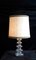 Vintage German Table Lamp with Transparent Glass Base and Cream-Colored Fabric Screen from Hoffmeister Lights, 1970s, Image 4