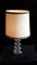 Vintage German Table Lamp with Transparent Glass Base and Cream-Colored Fabric Screen from Hoffmeister Lights, 1970s 5