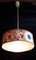 Vintage Ceiling Lamp with Colored Fabric Screen with Flower Decor and Plastic Difusor, 1970s 6