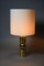 Italian Brass Table Lamp with Ivory Colored Shade, 1968, Image 6