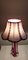 Lampada da tavolo vintage con base in vetro rosso e ombrello in tessuto bianco con bordi rossi di Christalleries De Val St Lambert, anni '70, Immagine 8