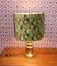 Table Lamp with Luminous Floral Shade in Green Brown, 1070s, Image 3
