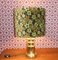 Grünbraune Tischlampe mit Leuchtendem Blumenschirm, 1070er 2