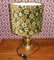 Grünbraune Tischlampe mit Leuchtendem Blumenschirm, 1070er 1
