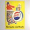 Cartel publicitario con litografía de Pepsi, años 60, Imagen 1