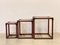 Triptych Bamboo Tables in Leather, 1970s, Set of 3, Image 3