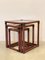 Triptych Bamboo Tables in Leather, 1970s, Set of 3, Image 7