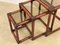 Mesas trípticas de bambú de cuero, años 70. Juego de 3, Imagen 4