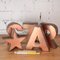 Lettres Star Vintage en Cuivre, Italie, 1960s, Set de 5 8