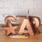 Vintage Italian Star Letters in Copper, 1960s, Set of 5 8