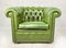 French Chesterfield Armchair in Green, 1970s, Image 1