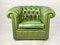 French Chesterfield Armchair in Green, 1970s 9