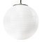 Mid-Century Pendant Light in White Opaline Glass with Iron Top 3