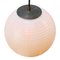 Mid-Century Pendant Light in White Opaline Glass with Iron Top 2