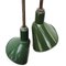 Lámpara de techo doble estadounidense vintage de esmalte verde, Imagen 6