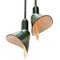 Vintage American Double Ceiling Lamp in Green Enamel, Image 5