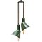 Vintage American Double Ceiling Lamp in Green Enamel, Image 1