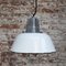 Vintage Industrial Pendant Lamps in White Enamel and Cast Aluminum, Image 5