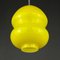 Lámpara colgante yugoslava Mid-Century de vidrio amarillo, años 70, Imagen 9