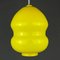 Lámpara colgante yugoslava Mid-Century de vidrio amarillo, años 70, Imagen 1