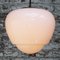 Mid-Century Brass Top Pendant Light in White Opaline and Milk Glass, Image 5