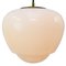 Mid-Century Brass Top Pendant Light in White Opaline and Milk Glass, Image 2