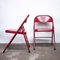 Folding Red Metal Chair, 1980s, Image 2