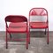 Folding Red Metal Chair, 1980s 3