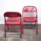 Folding Red Metal Chair, 1980s, Image 3