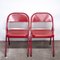 Folding Red Metal Chair, 1980s 8