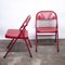 Folding Red Metal Chair, 1980s 5