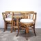 Bamboo and Cane Bistro Table and Chairs, 1970s, Set of 3 6