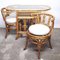Bamboo and Cane Bistro Table and Chairs, 1970s, Set of 3 4