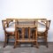 Bistrotisch und Stühle aus Bambus & Rohrgeflecht, 1970er, Set für 2 1