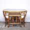 Tavolo e sedie da bistrò in bambù e canna, anni '70, set per 2, Immagine 3