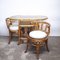 Bamboo and Cane Bistro Table and Chairs, 1970s, Set of 3 5