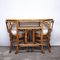 Tavolo e sedie da bistrò in bambù e canna, anni '70, set per 2, Immagine 14