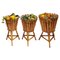 Italian Bamboo Stand Planters, 1950s, Set of 3 2