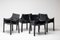 Black Leather Cab Armchairs by Mario Bellini for Cassina, 1982, Set of 4 12