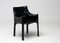 Black Leather Cab Armchairs by Mario Bellini for Cassina, 1982, Set of 4 5
