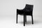 Black Leather Cab Armchairs by Mario Bellini for Cassina, 1982, Set of 4, Image 6