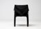 Black Leather Cab Armchairs by Mario Bellini for Cassina, 1982, Set of 4 10